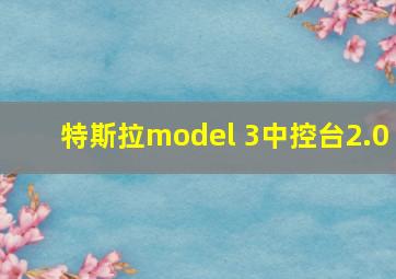 特斯拉model 3中控台2.0